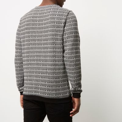 Grey Only & Sons contrast stitch jumper